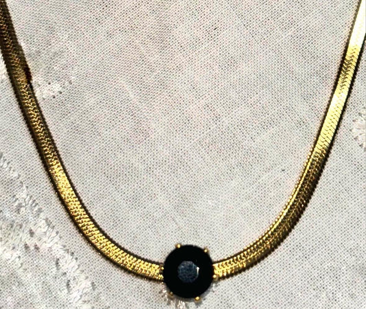 Black stras -snake chain