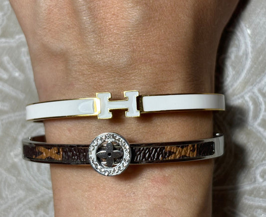 Brown, Totally white & black  bracelets