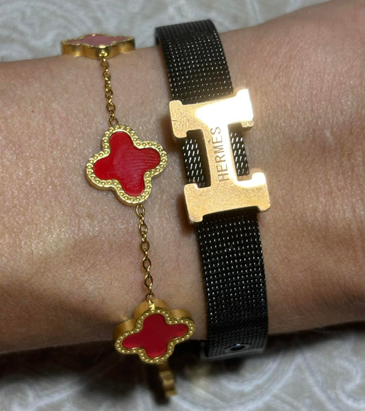 Cross chain & Monogram bracelets