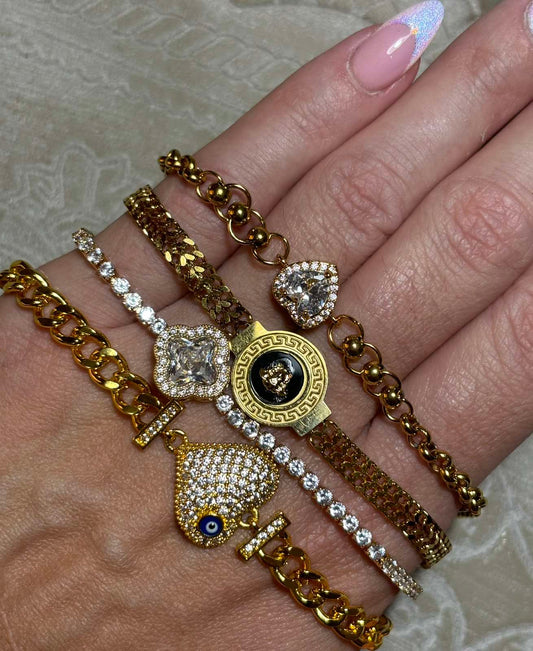 Gold & stras bracelets